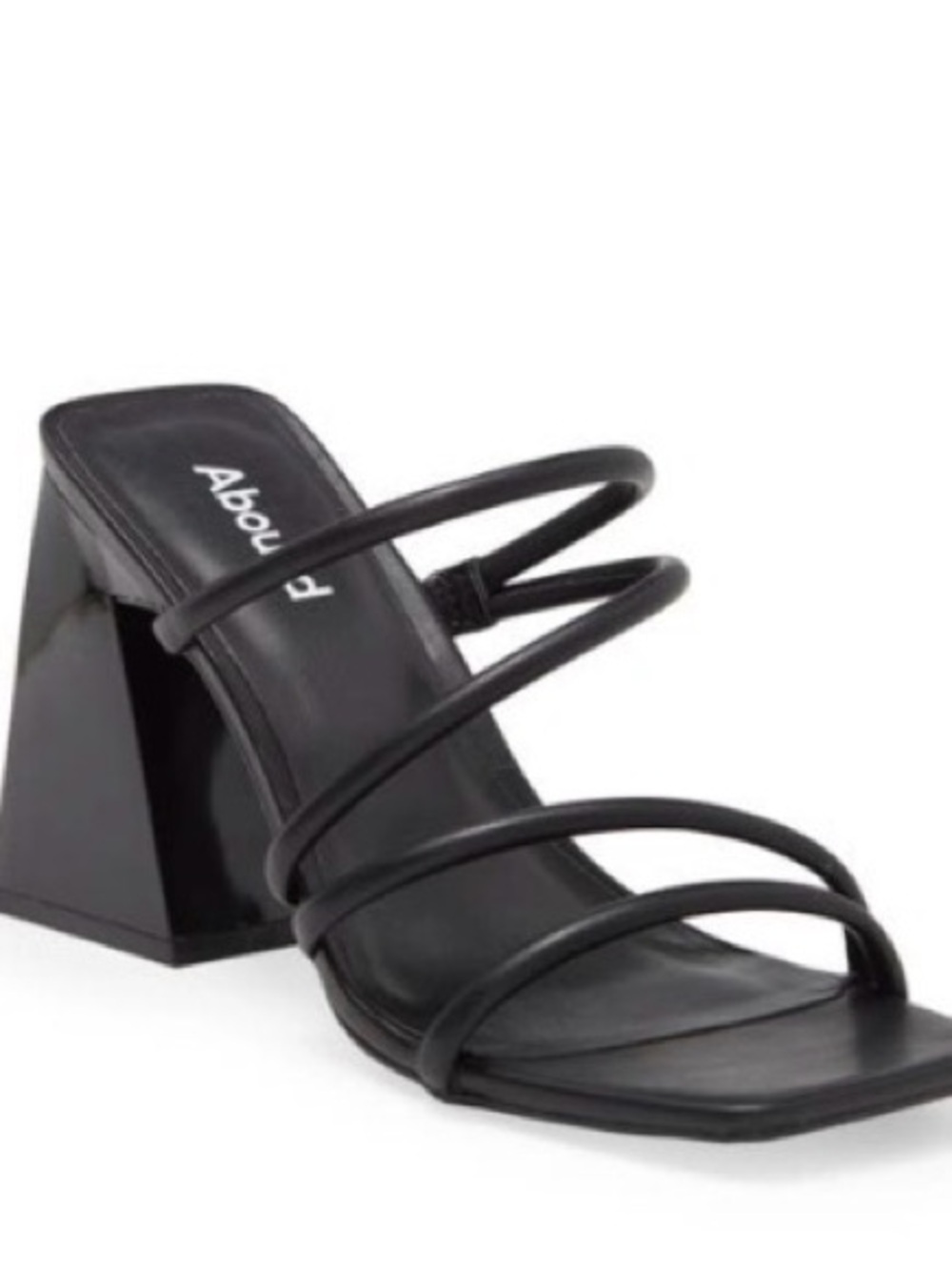 Abound Black Strappy Pyramid Block Heel Sandal
